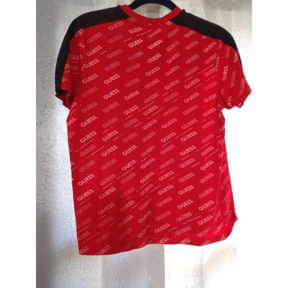 Vintage Guess S/P Short Sleeve Crew Neck Tshirt Red Spellout Logo Print Tee - Picture 3 of 6
